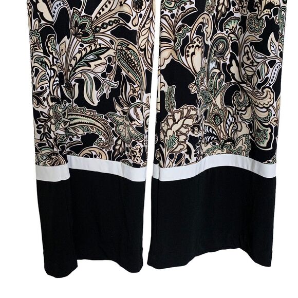 New York & Co Pants Womens Large Palazzo Wide Leg Lounge Pants Paisley Wide Hem - Picture 3 of 12